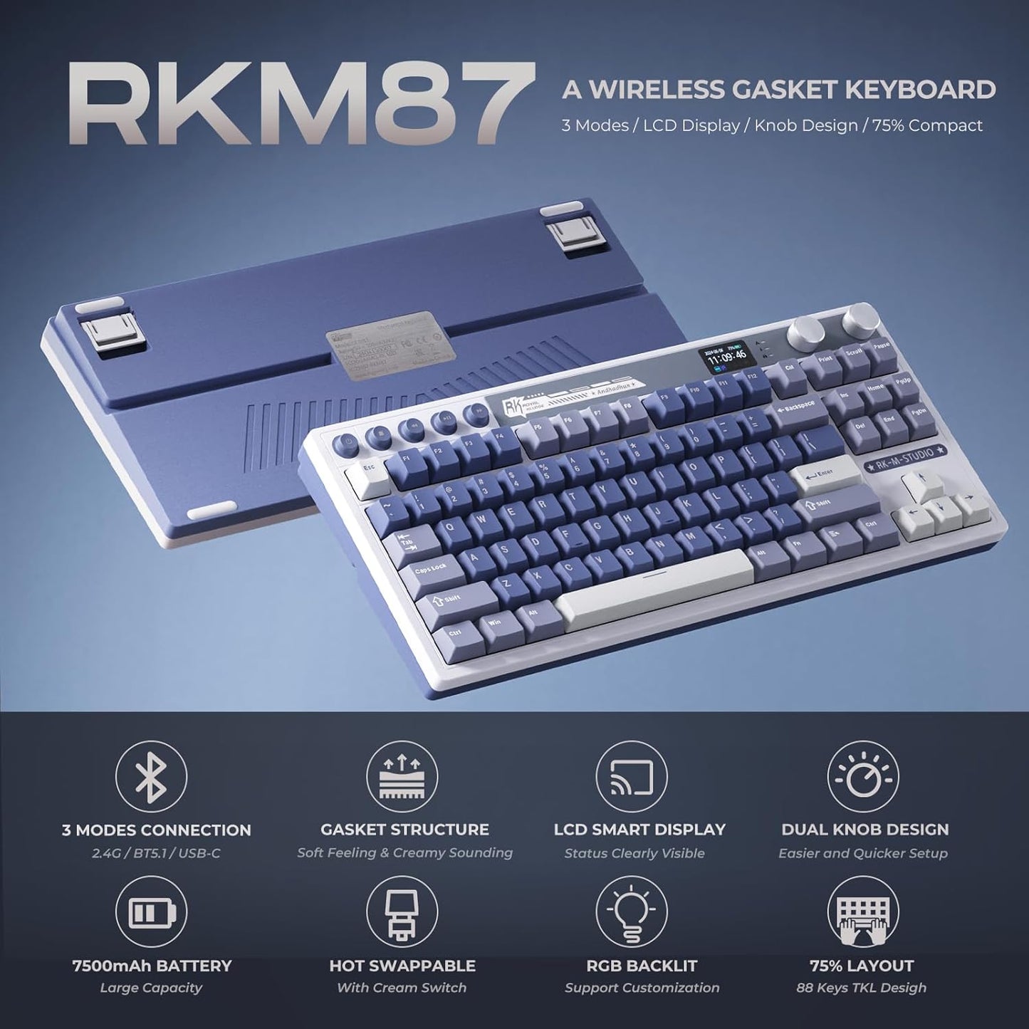 ROYAL KLUDGE M87 Wireless Gaming Keyboard